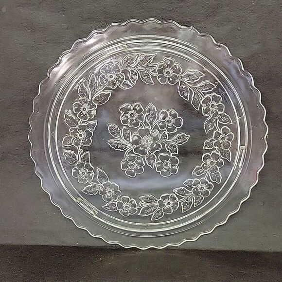 Vintage Apple Blossom Sovereign House Footed Cake Plate 11.5” Serving Plate - Picture 1 of 4